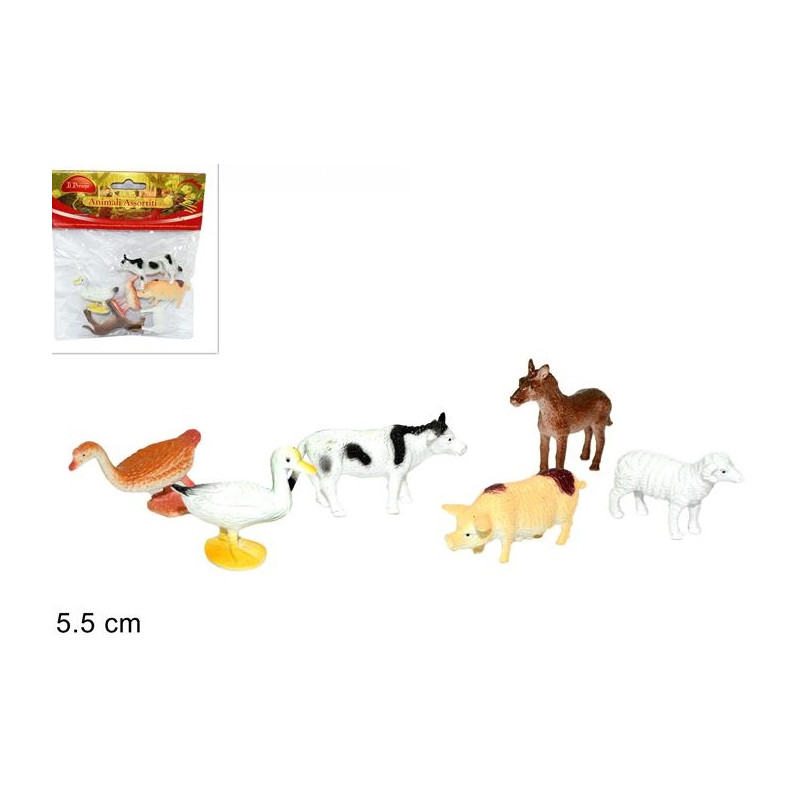 Animali da cortile ass (cf. 6 pz)