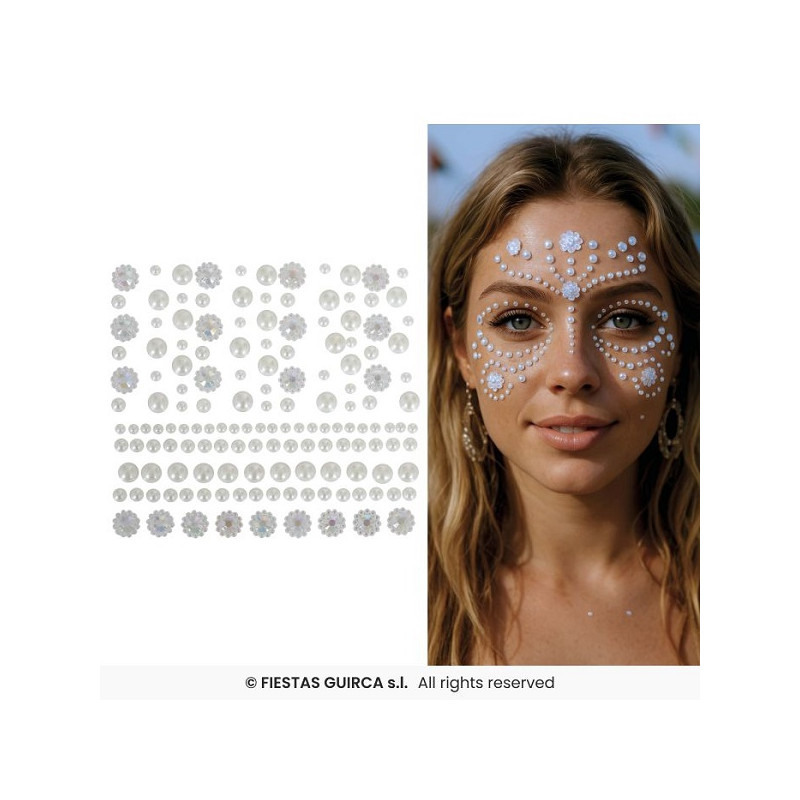Adesivi Trucco Gemme Viso 9x9 cm