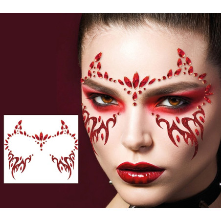 Adesivi Trucco Gemme Viso Diavolessa 13x15 cm