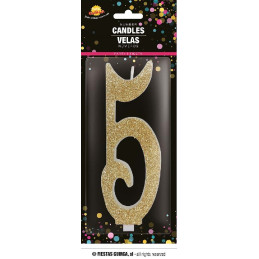 Candela Numero 5 Oro - 12,5 cm