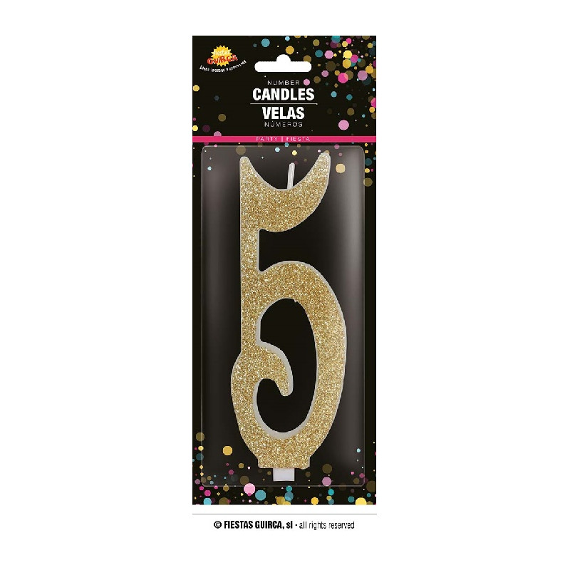 Candela Numero 5 Oro - 12,5 cm