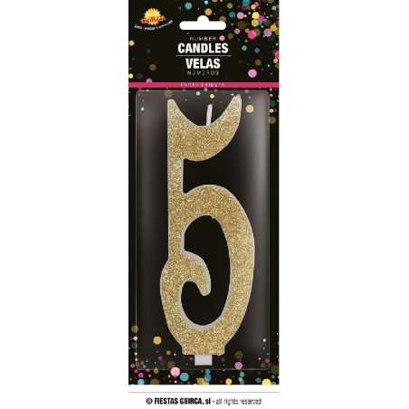 Candela Numero 5 Oro - 12,5 cm