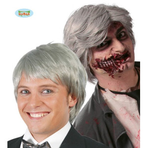 Parrucca Uomo Zombie Grigio