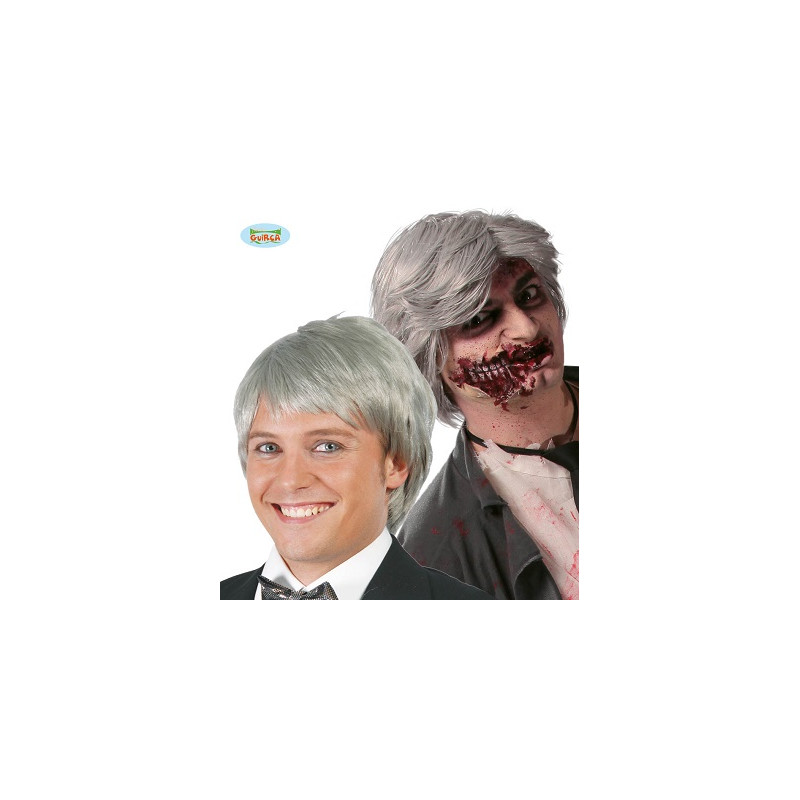 Parrucca Uomo Zombie Grigio
