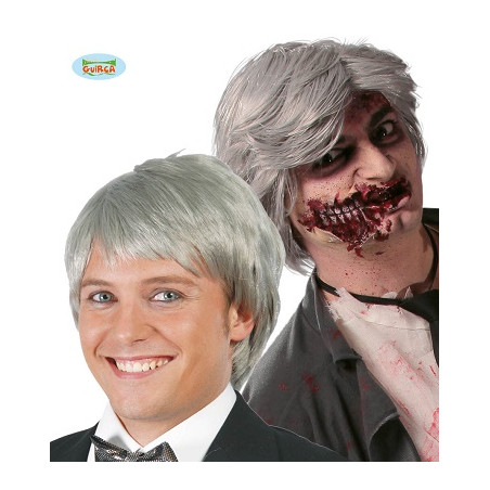 Parrucca Uomo Zombie Grigio