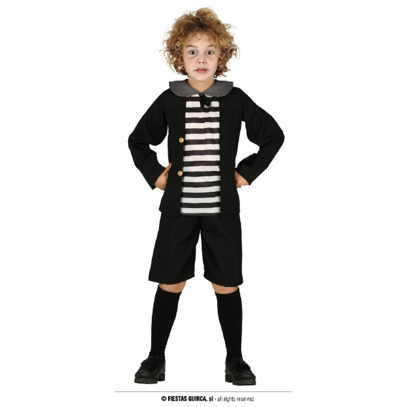 Costume ADDAMS PUGSLEY Fratello Mercoledi - Tg 3/4 anni