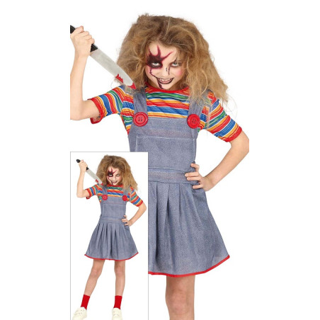 Costume BAMBOLA ASSASSINA CHUCKY - Tg 10/12 anni