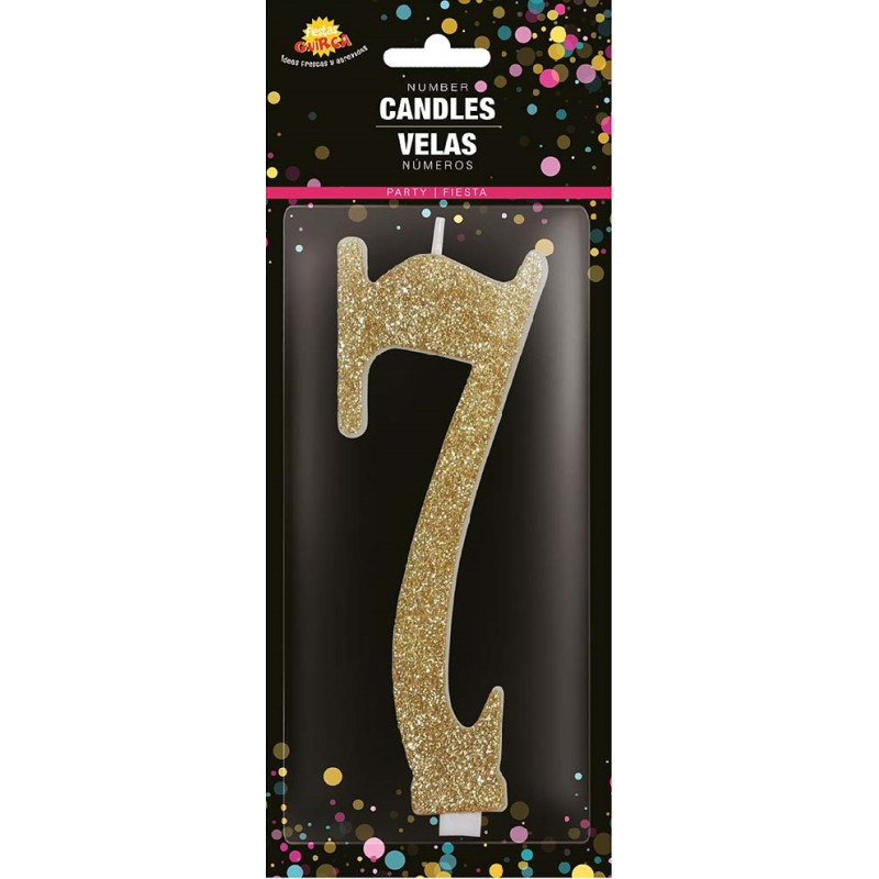 Candela Numero 7 Oro - 12,5 cm