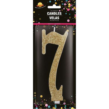 Candela Numero 7 Oro - 12,5 cm