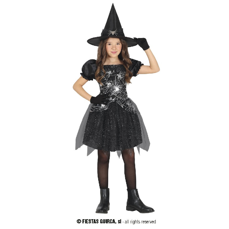 Costume STREGA Argento/Nero - Tg 5/6 anni