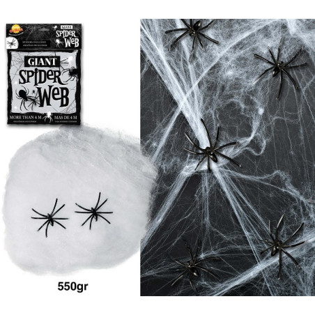 Ragnatela Bianca 500 gr con ragni