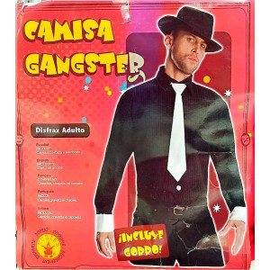 Set Gangster Anni '20 - 3 pz (Camicia, cappello,cravatta) - Tg M 50/52