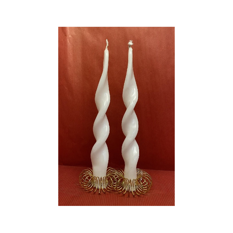 Candela Tortiglione BIANCA H 21 cm (cf. 2 pz)