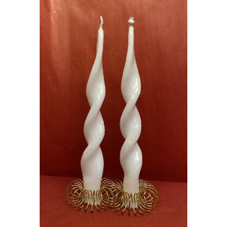 Candela Tortiglione BIANCA H 21 cm (cf. 2 pz)