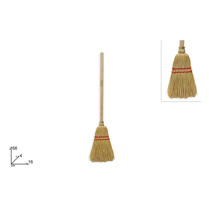 Scopa Saggina con manico in legno 66 cm