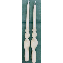 Candela Tortiglione Elica Laccata AVORIO 30 cm (cf. 2 pz)
