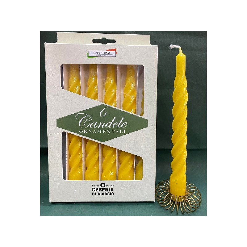 Candela Tortiglione GIALLA (cf. 6 pz)