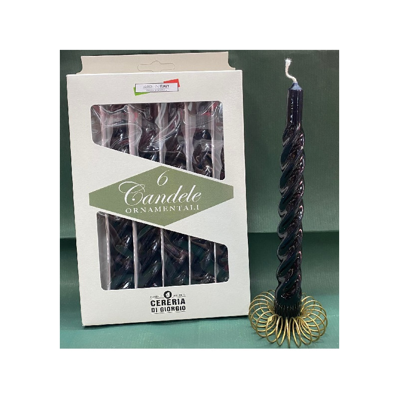 Candela Tortiglione NERA (cf. 6 pz)