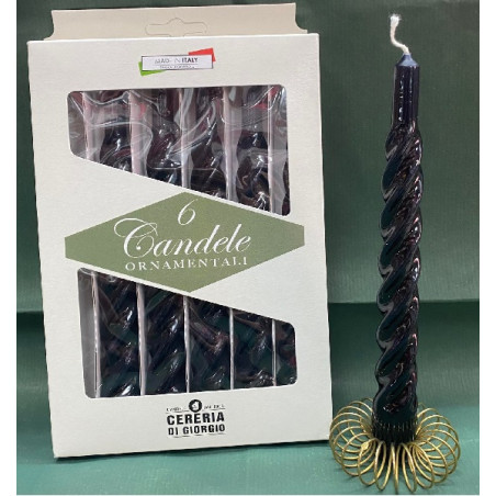 Candela Tortiglione NERA (cf. 6 pz)