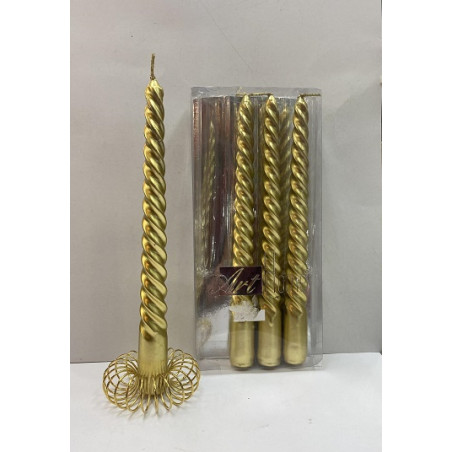 Candela Tortiglione ORO 20 cm (cf. 4 pz)