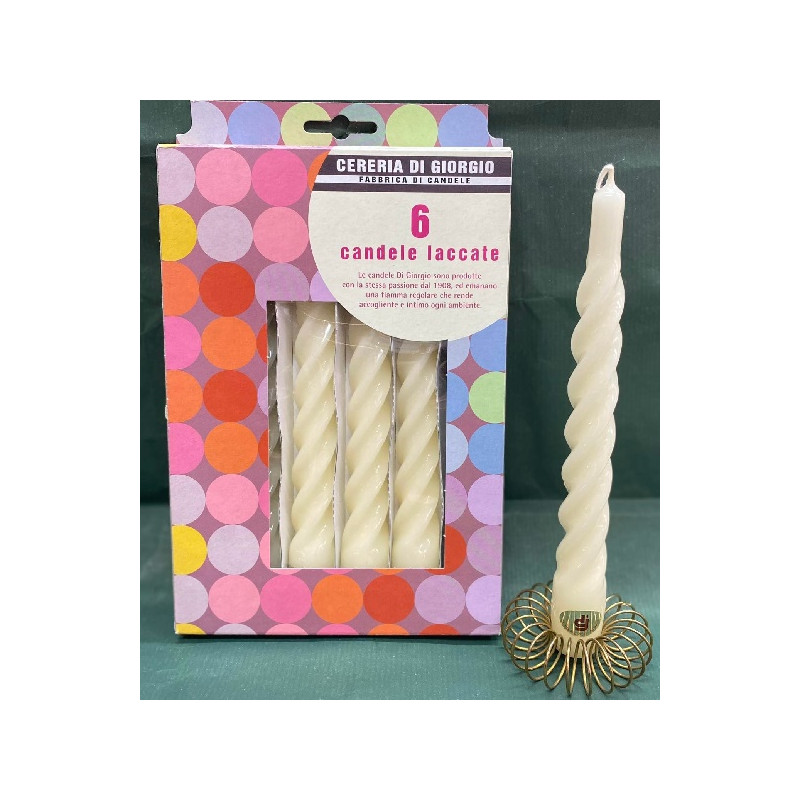 Candela Tortiglione PANNA (cf. 6 pz)