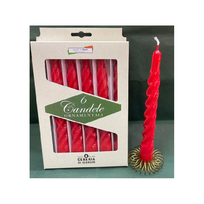 Candela Tortiglione ROSSA (cf. 6 pz)