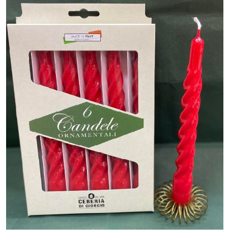 Candela Tortiglione ROSSA (cf. 6 pz)
