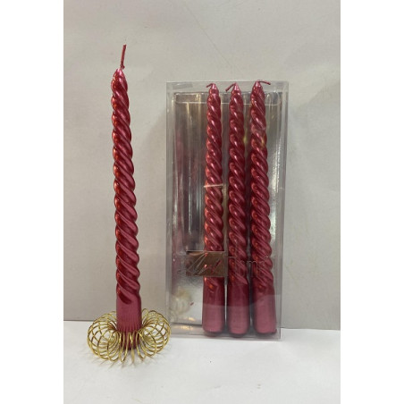 Candela Tortiglione ROSSA 20 cm (cf. 4 pz)
