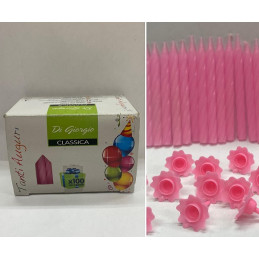 Candeline ROSA con sostegni (cf. 100 pz)
