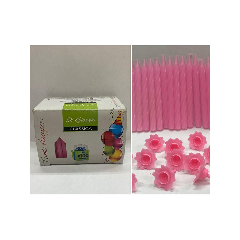 Candeline ROSA con sostegni (cf. 100 pz)