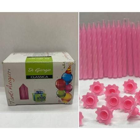 Candeline ROSA con sostegni (cf. 100 pz)