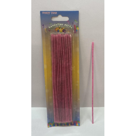 Candeline Rosa Scintillanti 17 cm (cf. 40 pz)