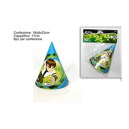 Cappellino Ben Ten in carta (cf. 6 pz)