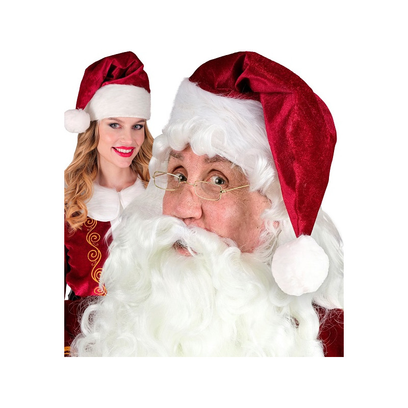 Cappello Babbo Natale Bordeaux in velluto