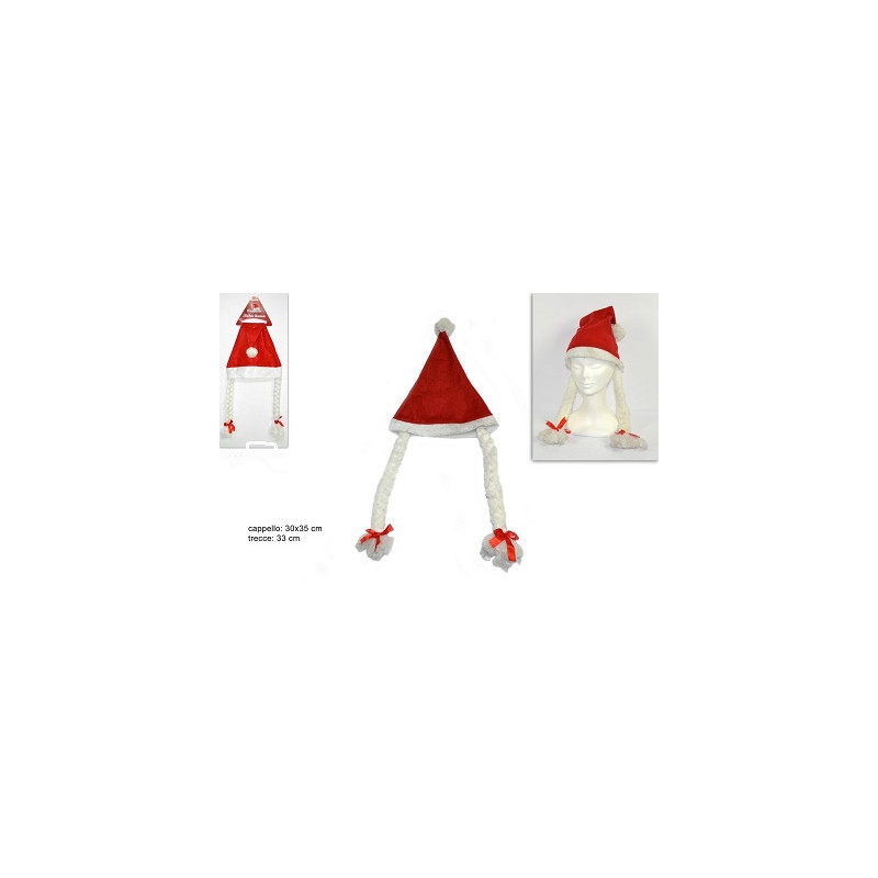 Cappello Babbo Natale con trecce