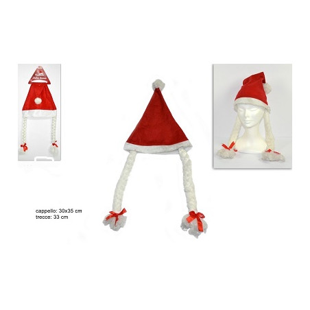 Cappello Babbo Natale con trecce
