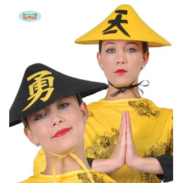 Cappello Cinese Giallo e Nero col ass