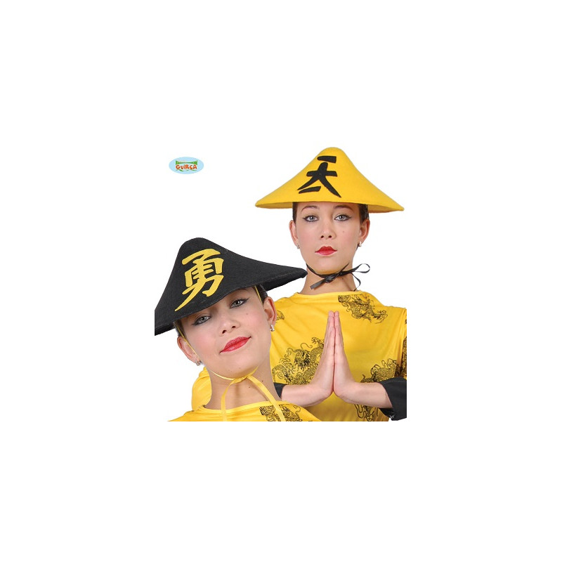 Cappello Cinese Giallo e Nero col ass