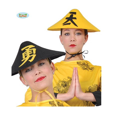 Cappello Cinese Giallo e Nero col ass
