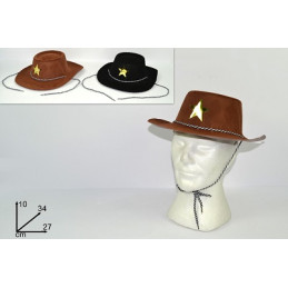 Cappello Cow-Boy Marrone e Nero Floccato