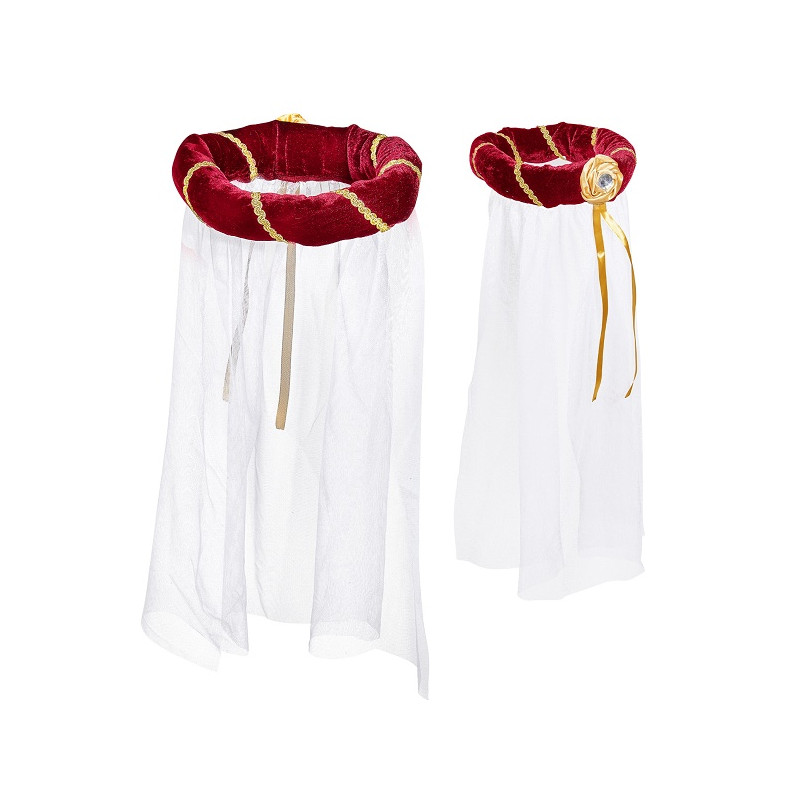 Cappello Dama Medievale Bordeaux con velo