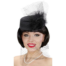 Cappello Dama Nero con veletta