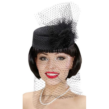 Cappello Dama Nero con veletta