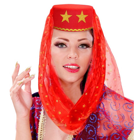 Cappello Odalisca Rosso con velo